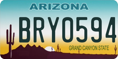 AZ license plate BRY0594