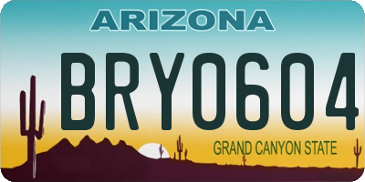 AZ license plate BRY0604