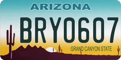 AZ license plate BRY0607
