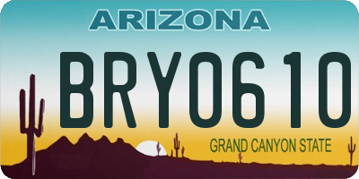 AZ license plate BRY0610