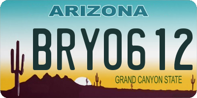 AZ license plate BRY0612
