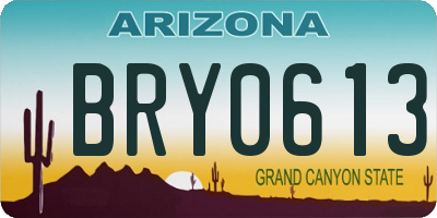 AZ license plate BRY0613