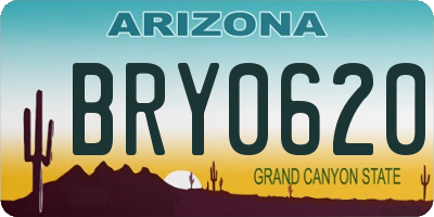 AZ license plate BRY0620