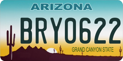 AZ license plate BRY0622