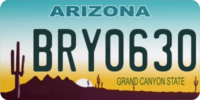 AZ license plate BRY0630