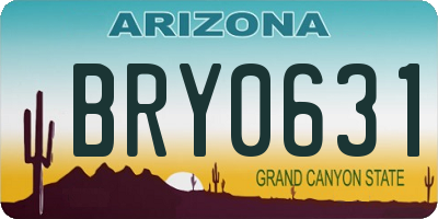 AZ license plate BRY0631