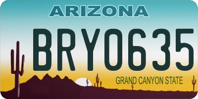 AZ license plate BRY0635