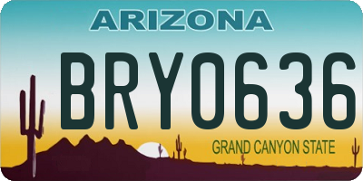 AZ license plate BRY0636