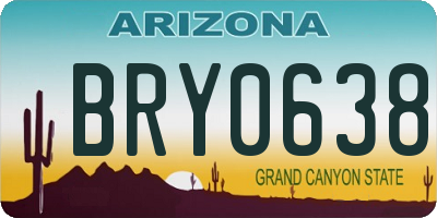 AZ license plate BRY0638