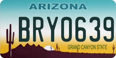 AZ license plate BRY0639