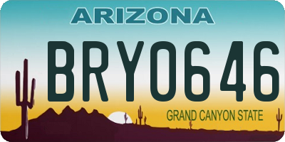 AZ license plate BRY0646