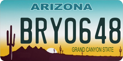 AZ license plate BRY0648