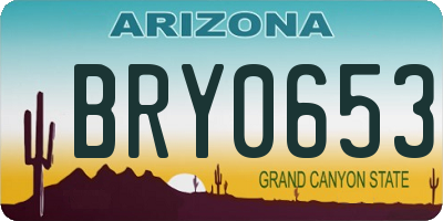 AZ license plate BRY0653