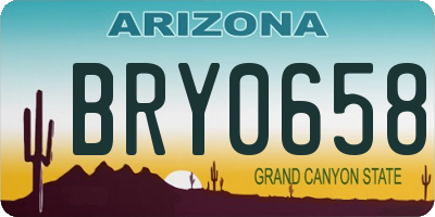 AZ license plate BRY0658