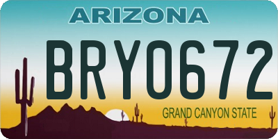 AZ license plate BRY0672