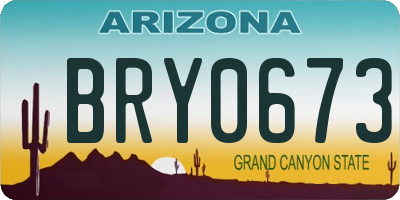 AZ license plate BRY0673