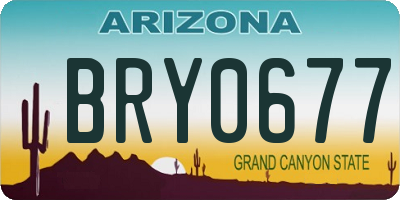 AZ license plate BRY0677