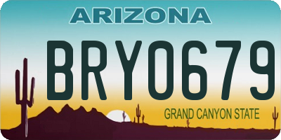 AZ license plate BRY0679