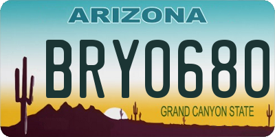 AZ license plate BRY0680