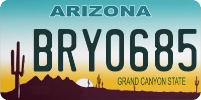 AZ license plate BRY0685