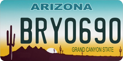 AZ license plate BRY0690
