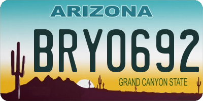 AZ license plate BRY0692