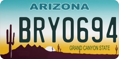 AZ license plate BRY0694