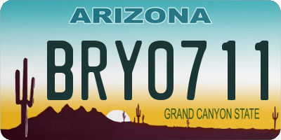 AZ license plate BRY0711
