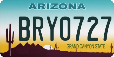 AZ license plate BRY0727