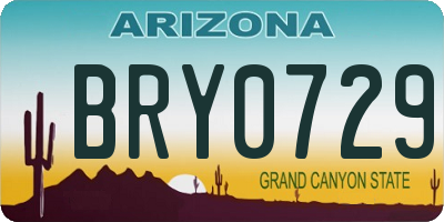 AZ license plate BRY0729