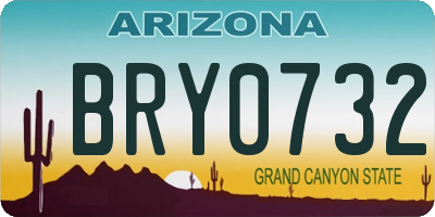 AZ license plate BRY0732