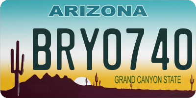 AZ license plate BRY0740