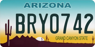AZ license plate BRY0742