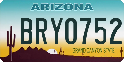 AZ license plate BRY0752
