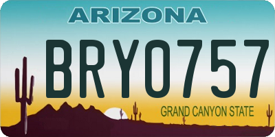 AZ license plate BRY0757