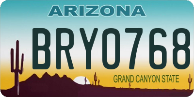 AZ license plate BRY0768