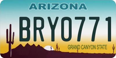 AZ license plate BRY0771