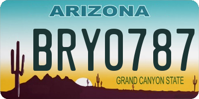 AZ license plate BRY0787
