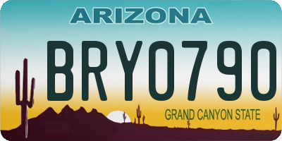 AZ license plate BRY0790