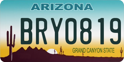 AZ license plate BRY0819