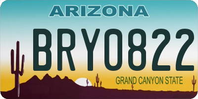 AZ license plate BRY0822
