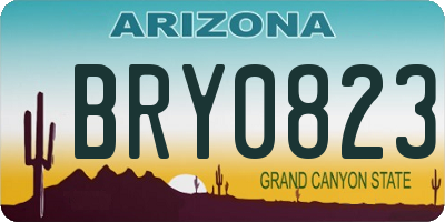 AZ license plate BRY0823