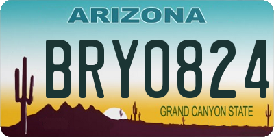 AZ license plate BRY0824