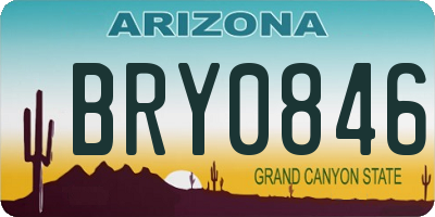 AZ license plate BRY0846