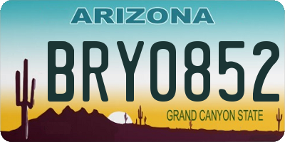 AZ license plate BRY0852