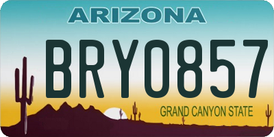 AZ license plate BRY0857