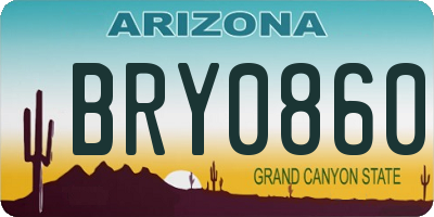 AZ license plate BRY0860