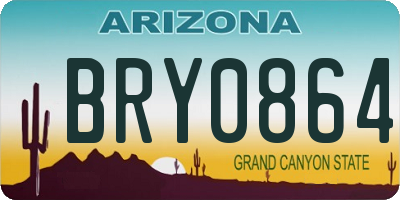 AZ license plate BRY0864