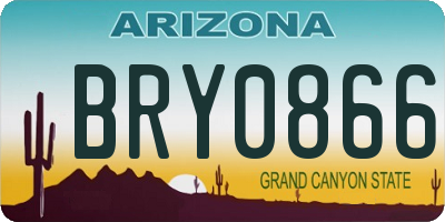 AZ license plate BRY0866