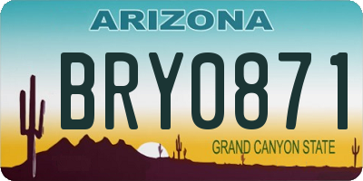 AZ license plate BRY0871